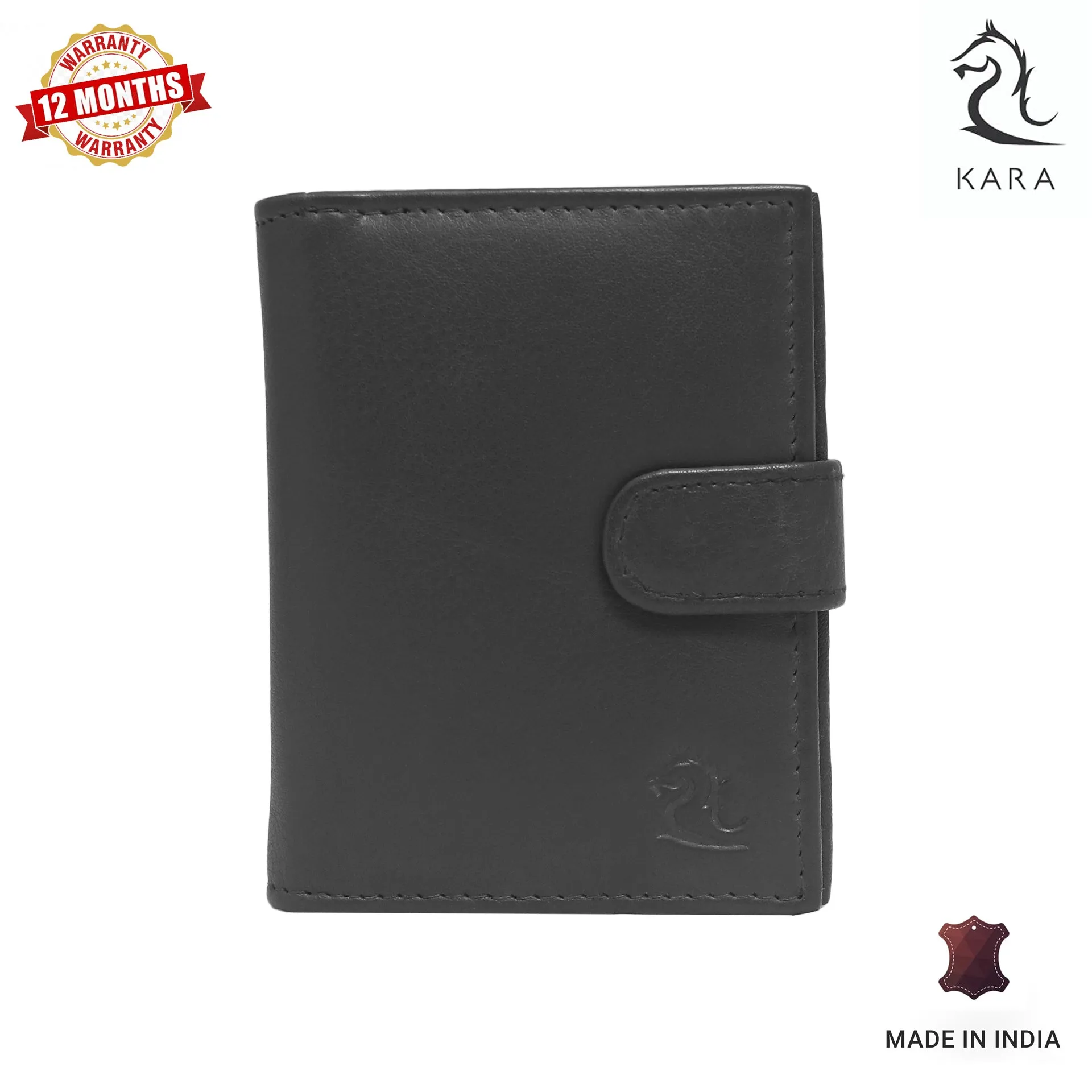 14044 Black Leather Card Holder for Men and Women