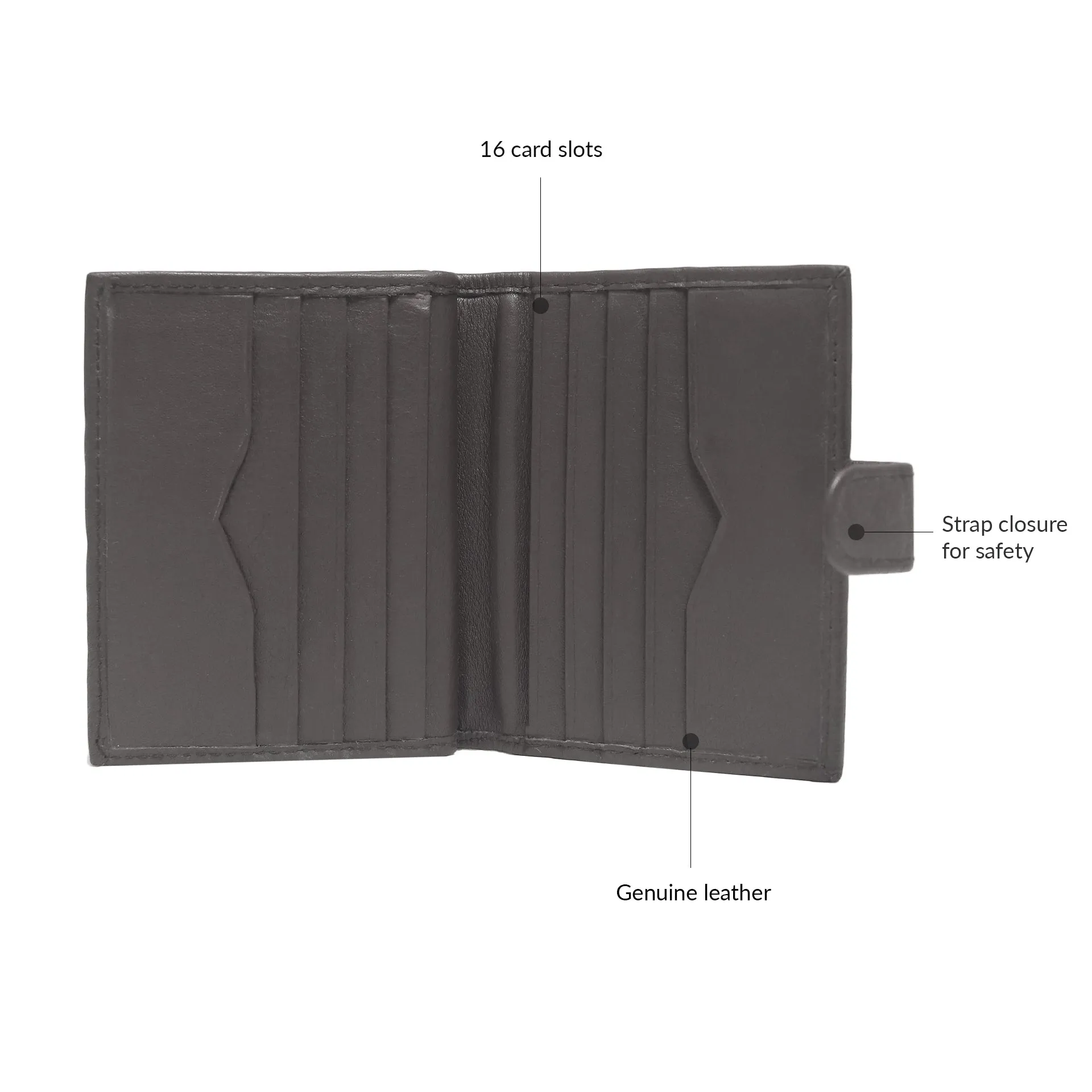 14044 Black Leather Card Holder for Men and Women