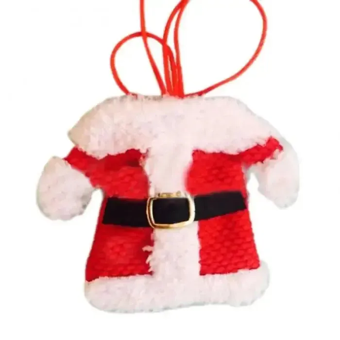 6-Piece Santa Suit Cutlery Holders for Christmas Table Decor - Gift Bags for New Year Celebrations