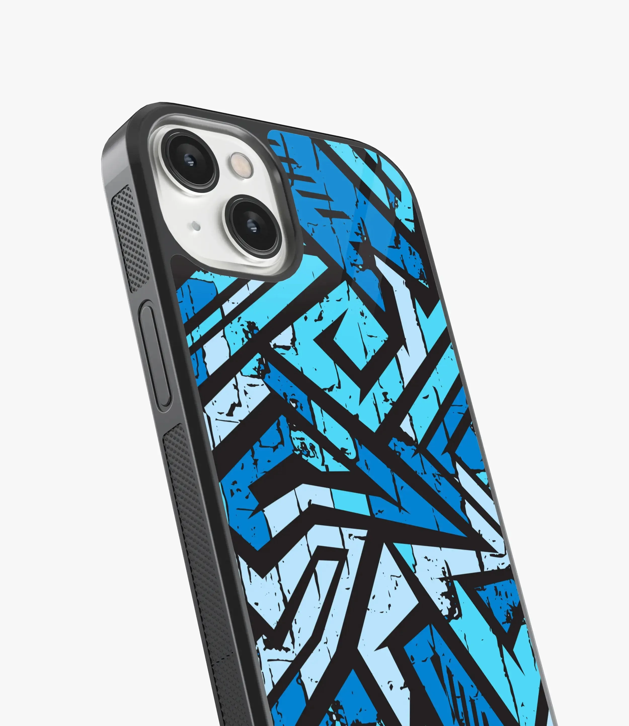 Abstract Blue Stripes Geometric Pattern Glass Case