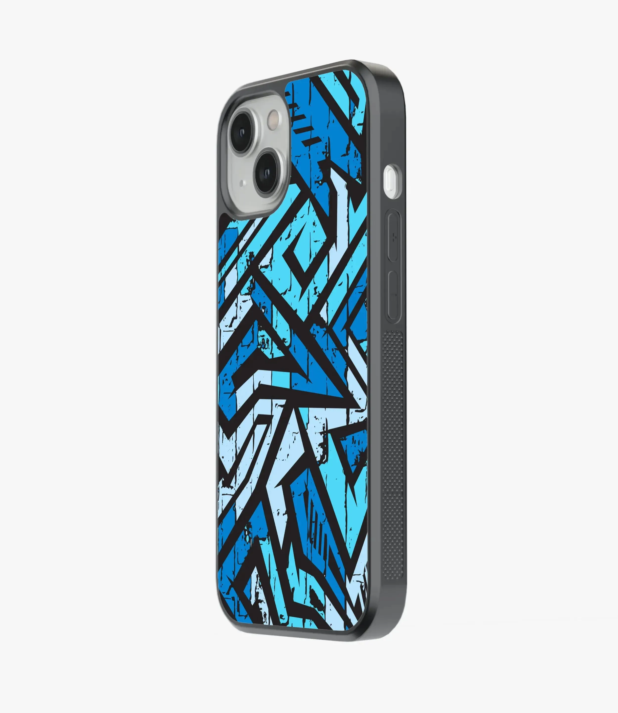 Abstract Blue Stripes Geometric Pattern Glass Case