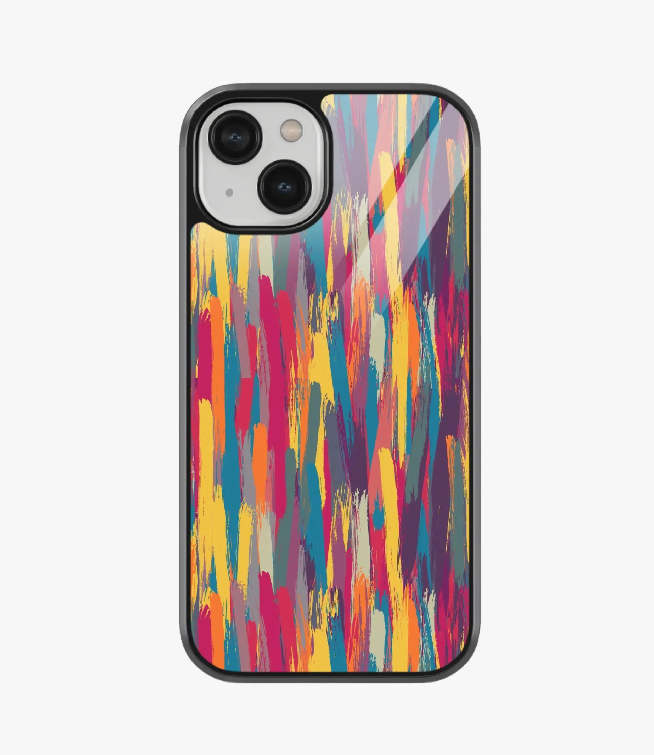 Abstract Brush Strokes Pattern Glass Case