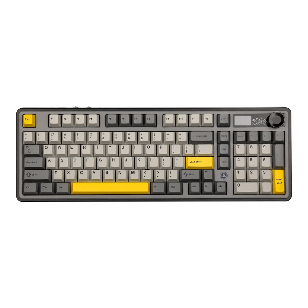 Ajazz AK980 Black-Gray-Yellow Mechanical keyboard With Screen RGB Wired&Wireless (Maillard switch)