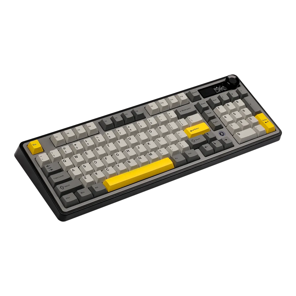 Ajazz AK980 Black-Gray-Yellow Mechanical keyboard With Screen RGB Wired&Wireless (Maillard switch)