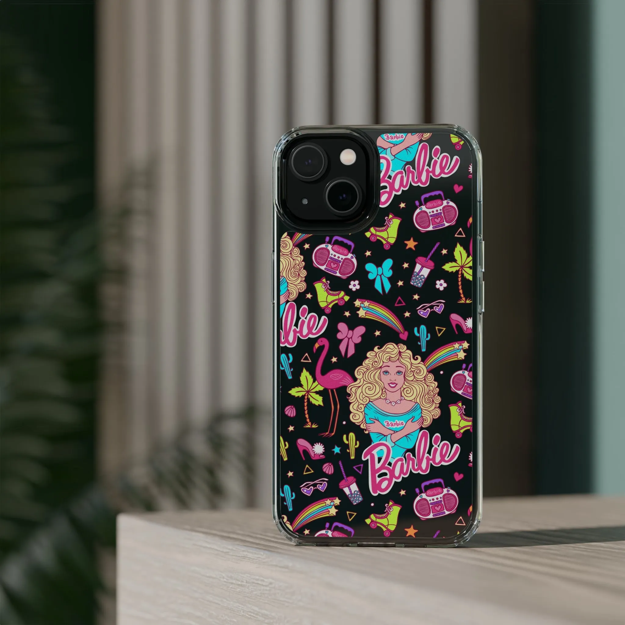 Barbie Malibu Clear Phone Case! Disney Inspired Hand drawn Unique Retro Doll Gift Pink