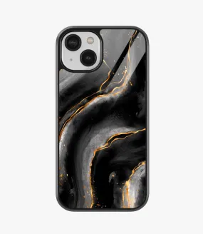 Black Golden Marble Glass Case