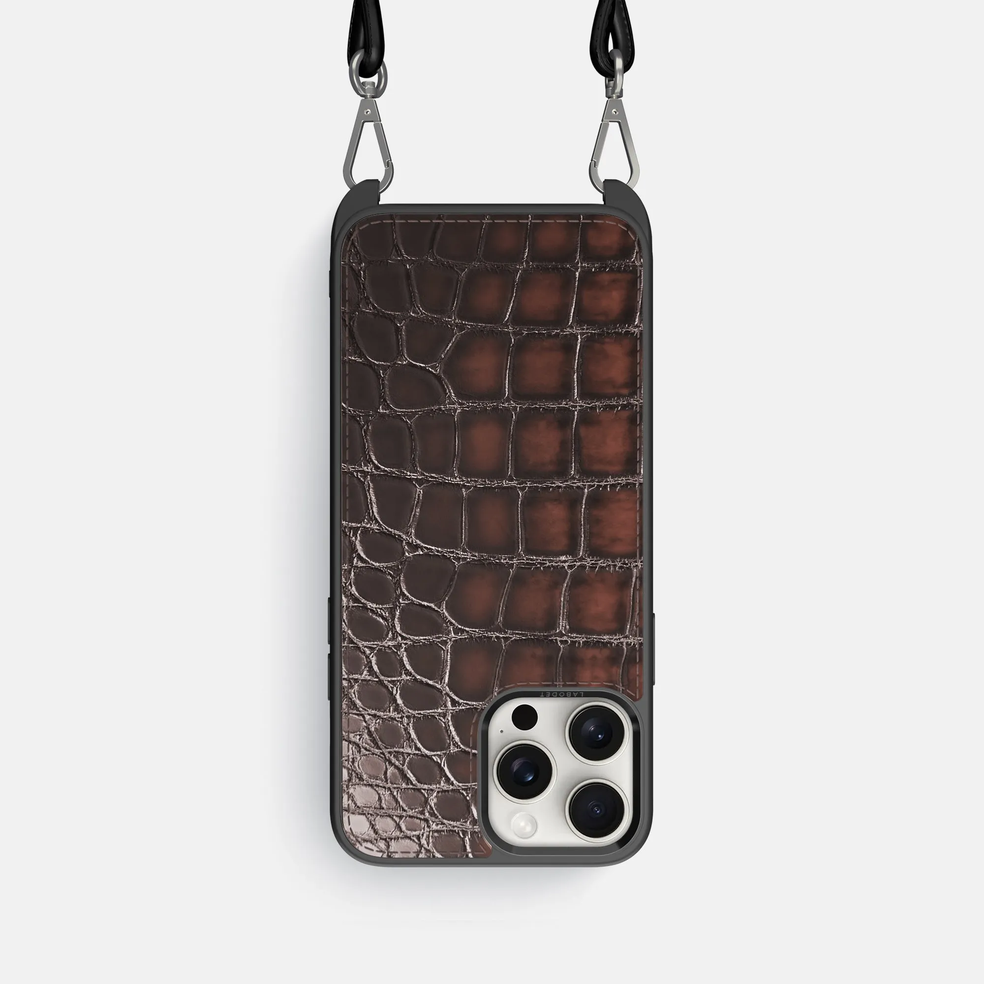 Crossbody Sport Case For iPhone 16 Pro In Patina Alligator