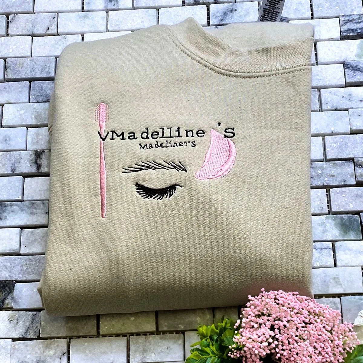 Custom Embroidered Sweatshirt with Neckline Collar Crewneck, Unique Gift for Her