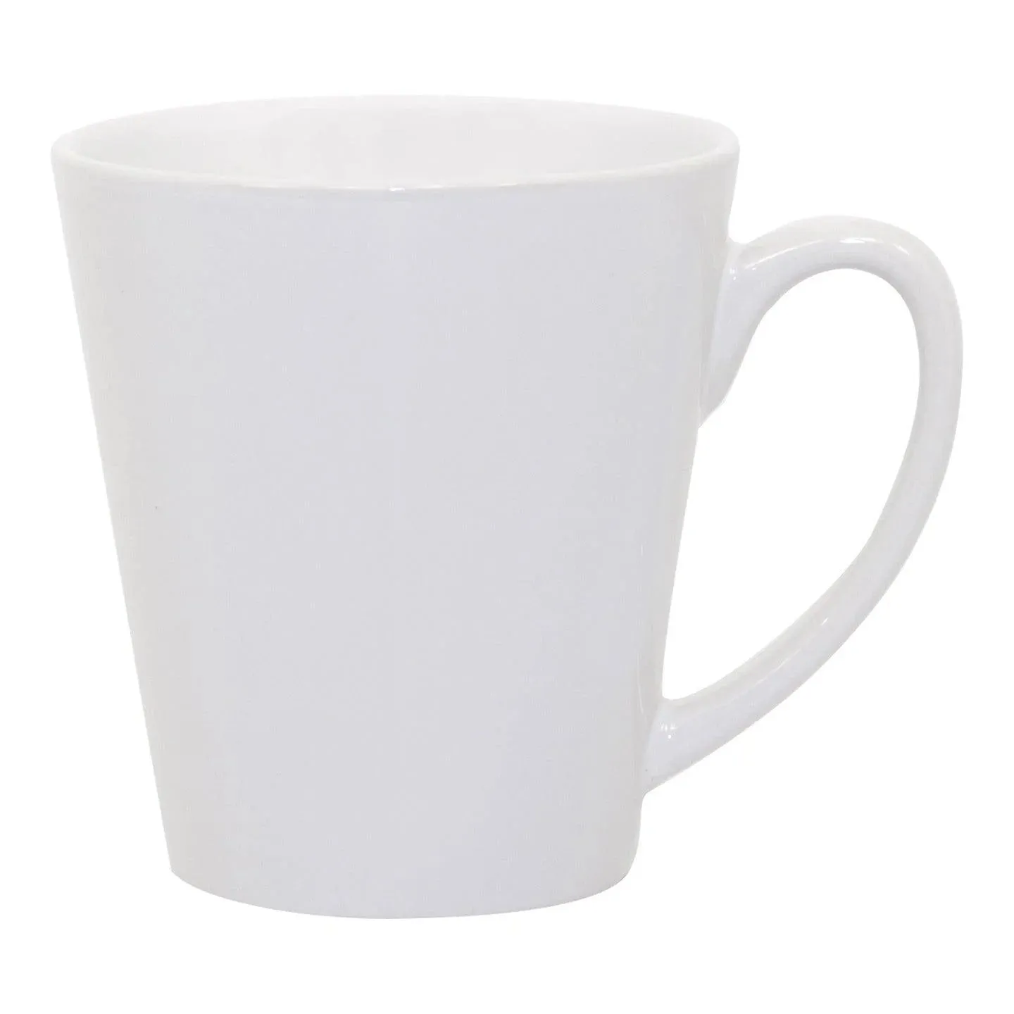 Customizable Ceramic Cone-Shaped Latte Mug - 12 Oz