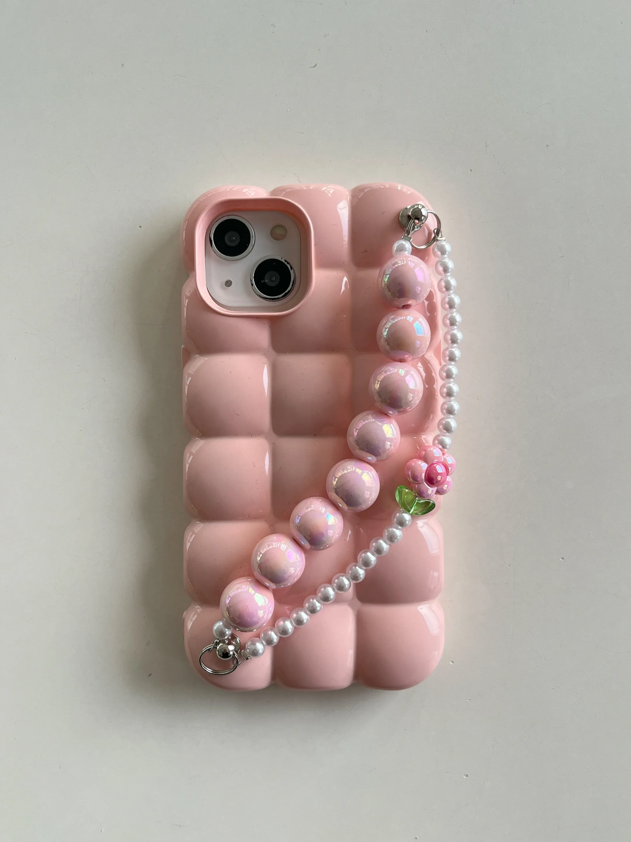 Cute Bubble Shape Silicon iPhone Case With Anti Fall Charm for iPhone