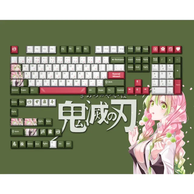 Demon Slayer key caps Cherry Profile PBT Dye Sublimation Mechanical Keyboard Key Cap Animated personality keycap For MX Switch