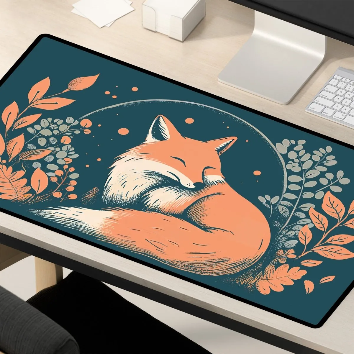 Fox Desk Mat – Large Cute Fox Mouse Pad for Office & Gaming Setup