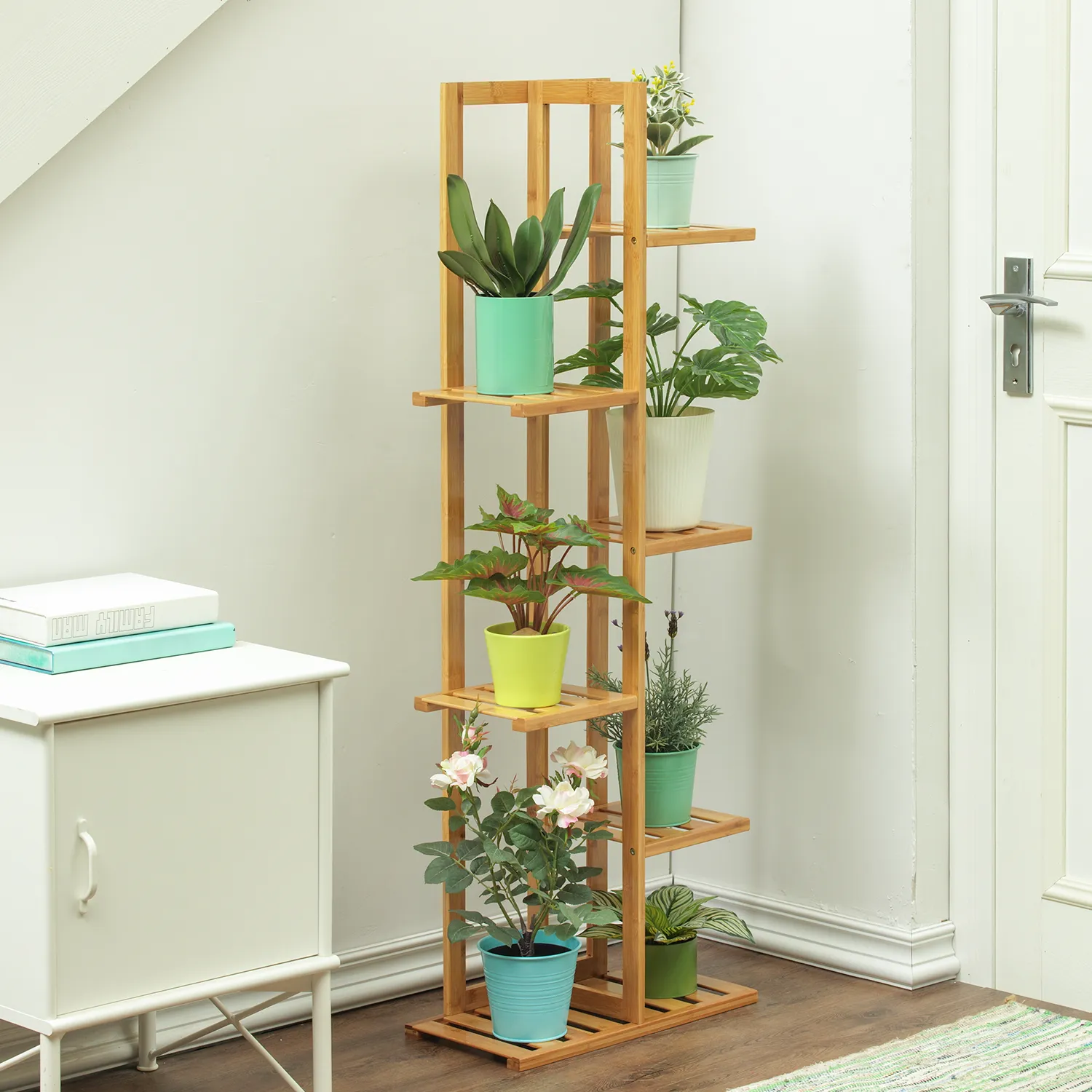 Freestanding Flower Display Rack - 18" - Natural