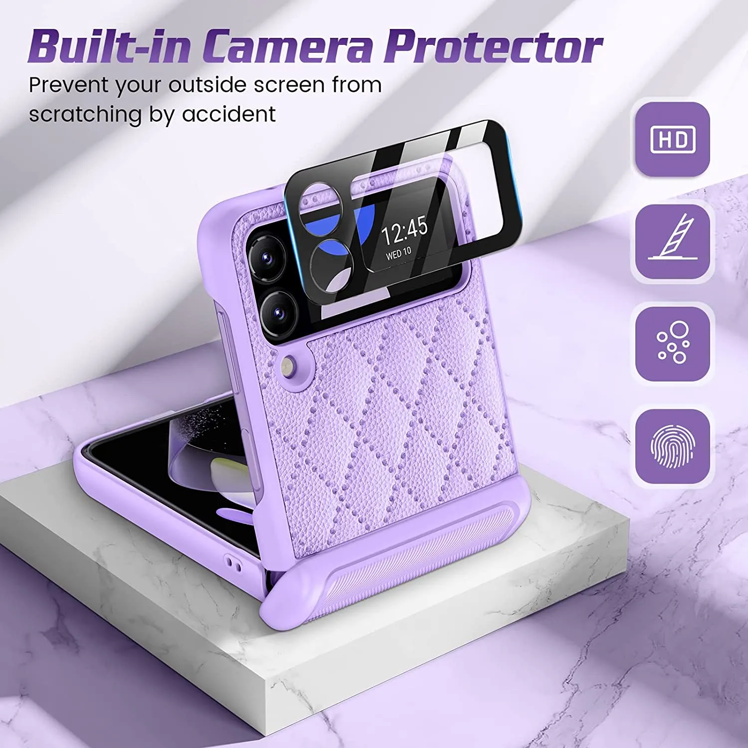 Galaxy Z Flip 4 Case, Z Flip 4 Hinge Protection Camera Screen Protector