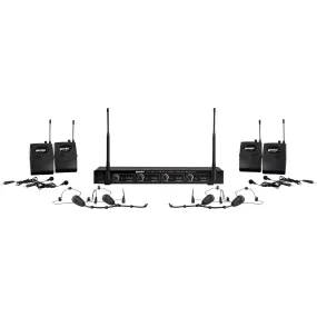 Gemini UHF-04HL 4-Channel Wireless Headset/Lavalier Combo System S1234