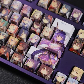 Genshin Impact All Female Character RGB PBT Keycaps -  For 61/87/104/108 Keys Keyboard