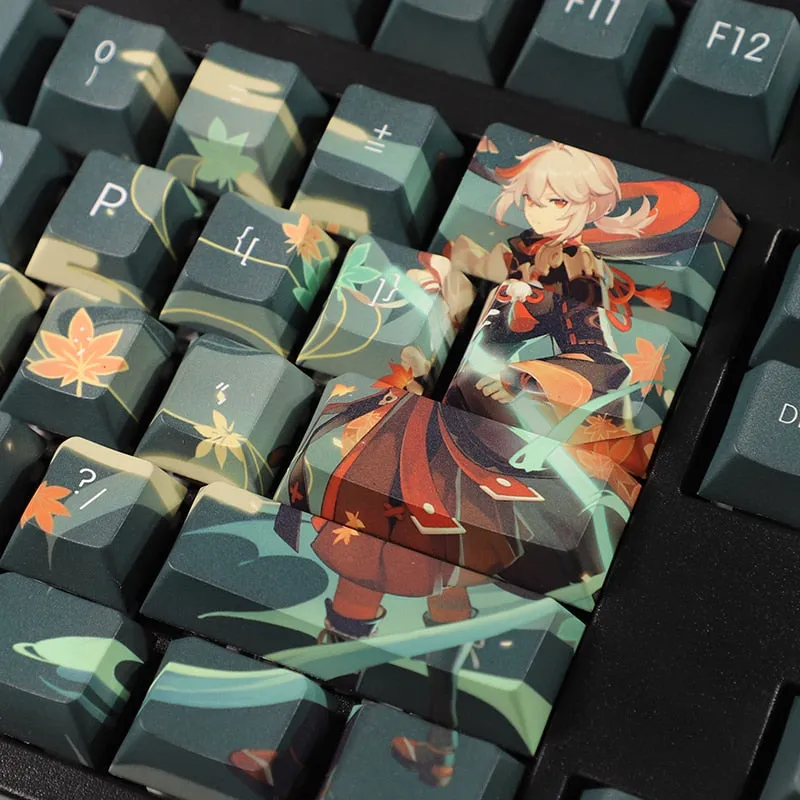 Genshin Impact Key Caps -  Kaedehara Kazuha PBT Keycaps - For 61/87/104/108 Keys Keyboard 2022