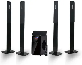 Impex HT 5105 40W Subwoofer Wooden ABS Covered Black 5.1 Channel Multimedia Home theatre Speaker System with Remote Control BT/FM Radio/USB/MP3/SD/AUX