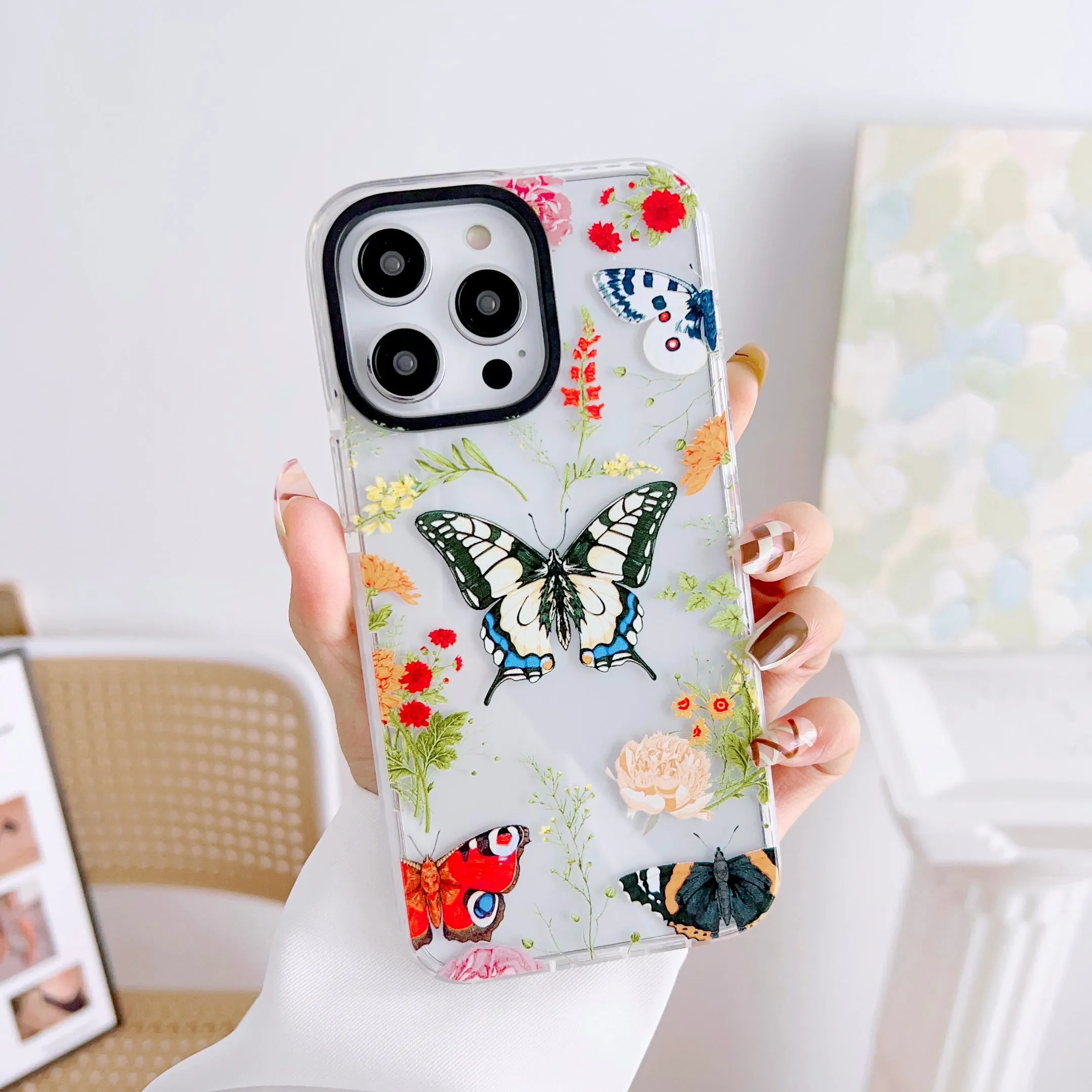 iPhone Impact Proof Silicon Case ( Butterfly And Florals )