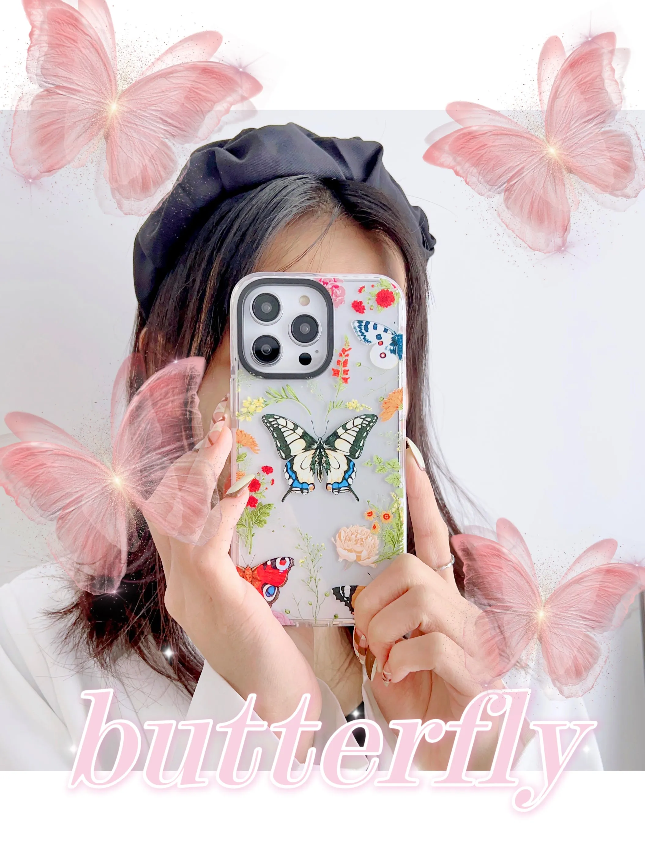 iPhone Impact Proof Silicon Case ( Butterfly And Florals )