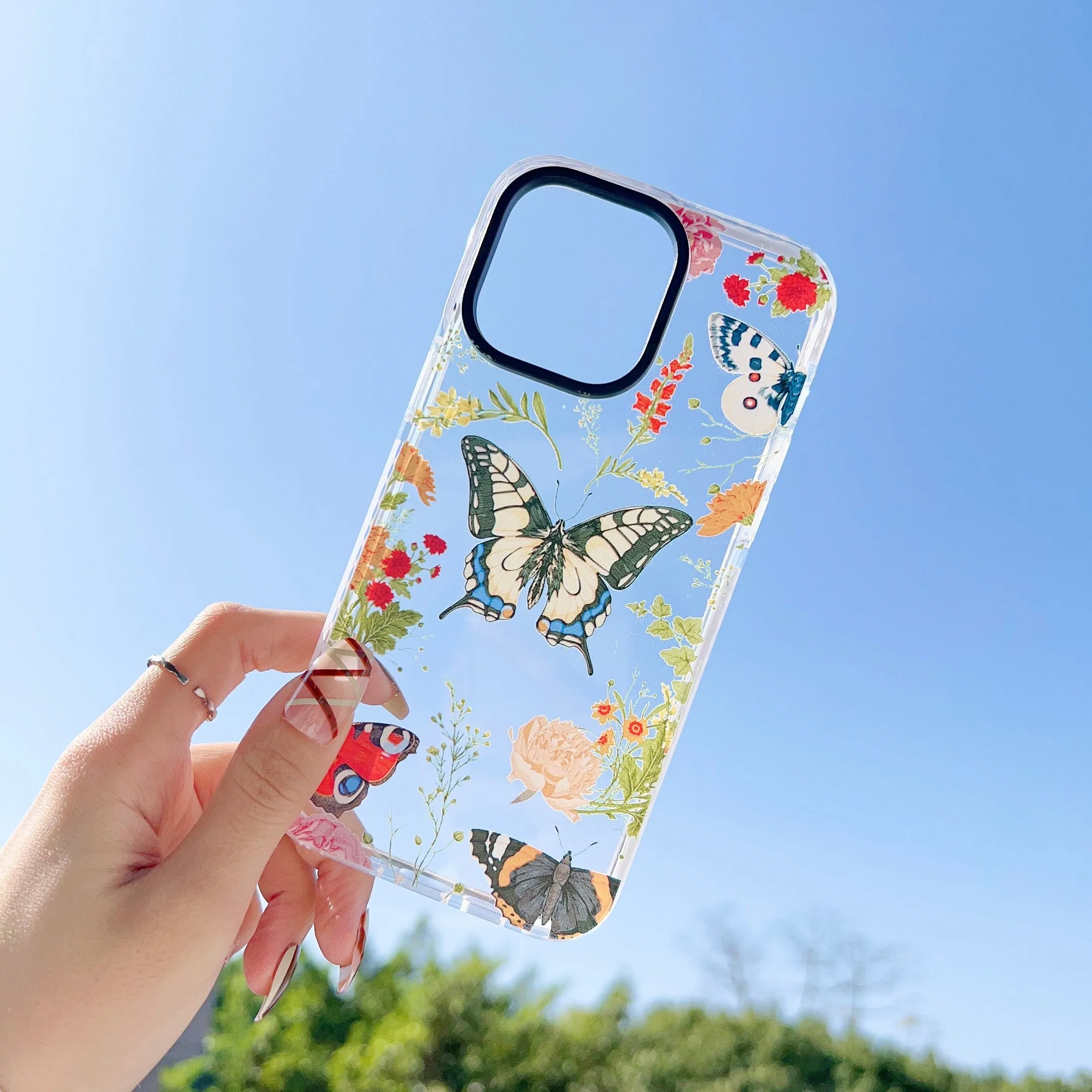 iPhone Impact Proof Silicon Case ( Butterfly And Florals )