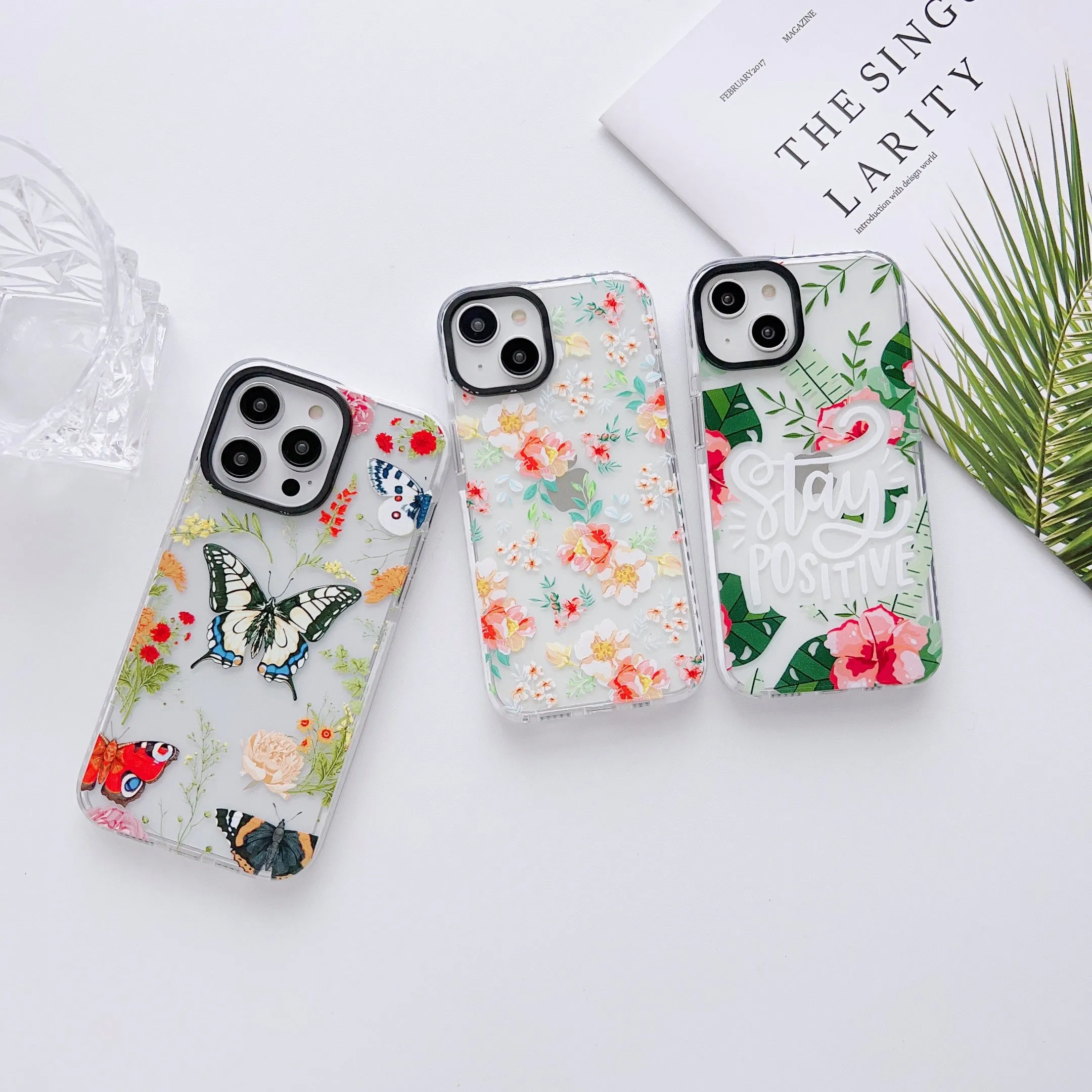 iPhone Impact Proof Silicon Case ( Butterfly And Florals )