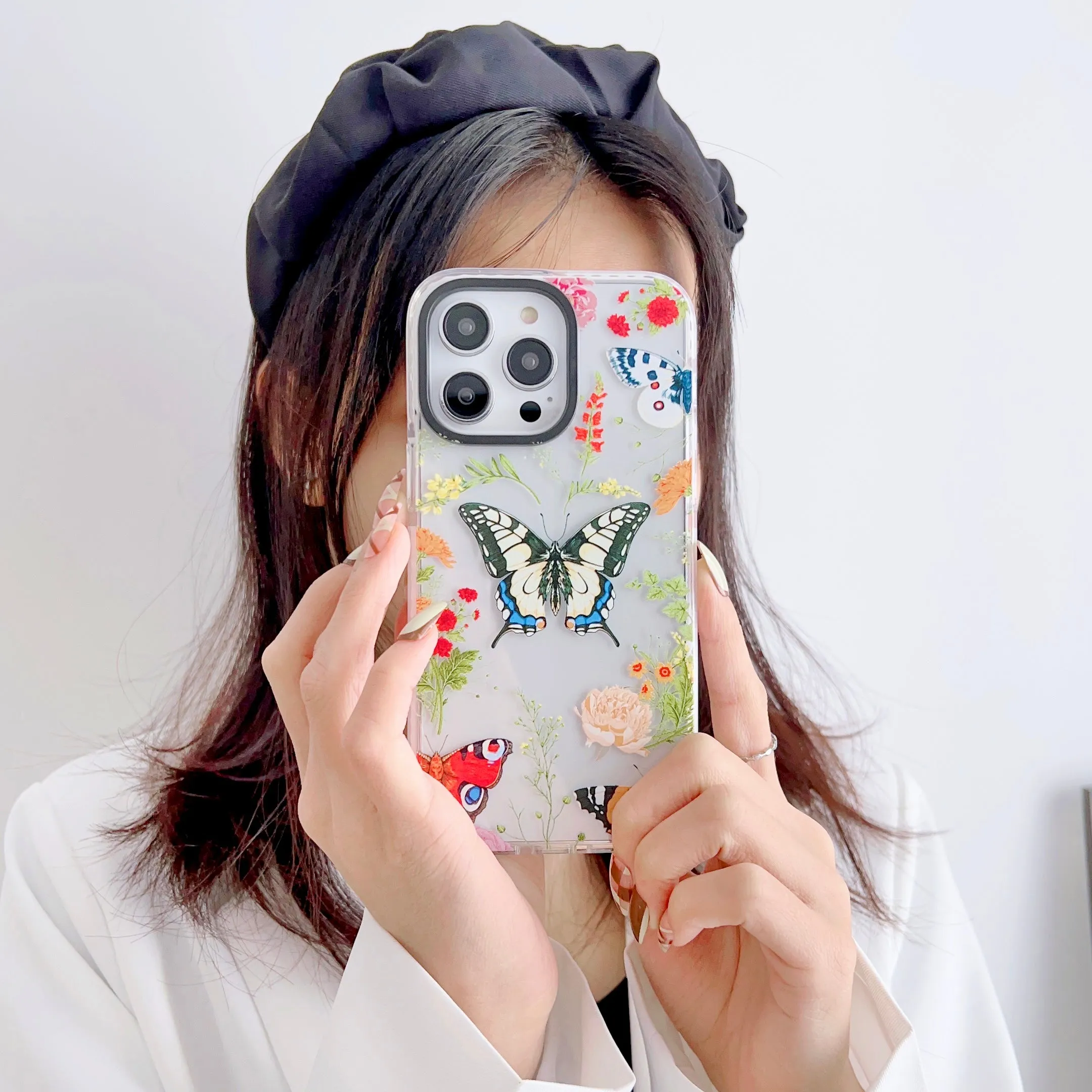 iPhone Impact Proof Silicon Case ( Butterfly And Florals )