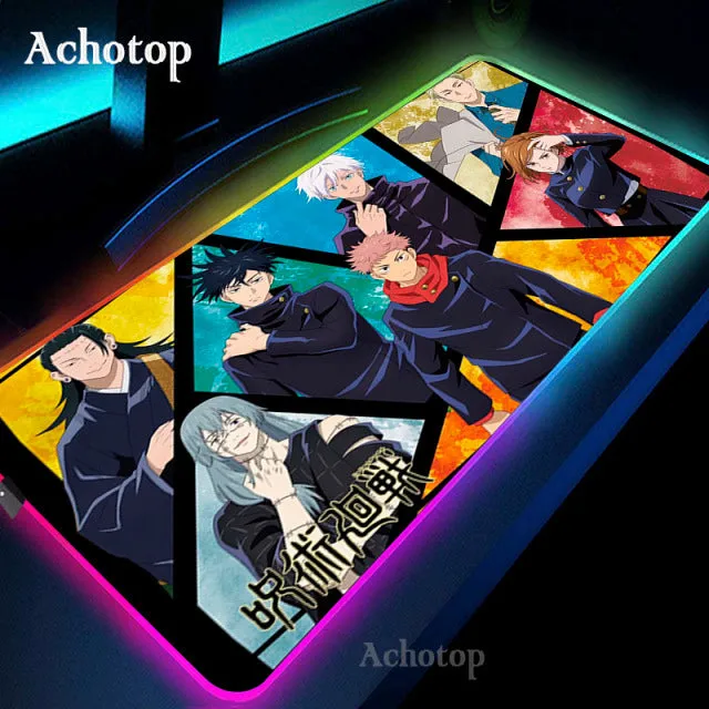 Jujutsu Kaisen RGB Mouse Pad - LED Light Gaming Desk Mat - Anime Mousepads