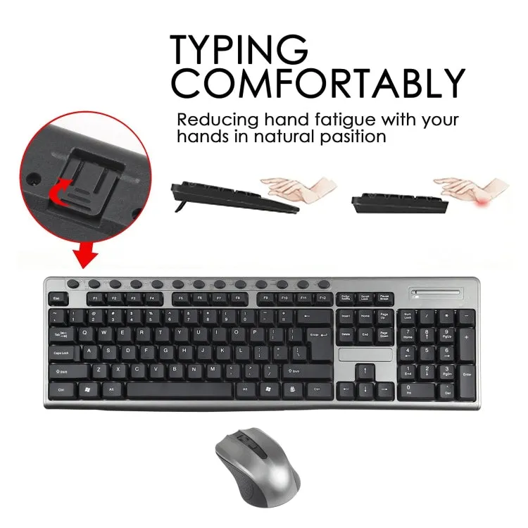 KB-6600 2.4Ghz Office Waterproof Wireless Keyboard Mouse Set