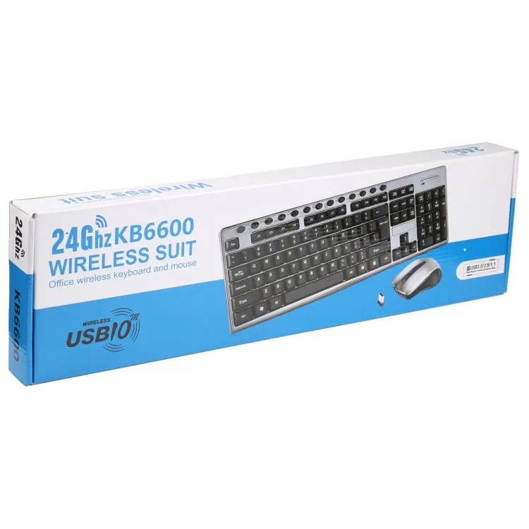 KB-6600 2.4Ghz Office Waterproof Wireless Keyboard Mouse Set