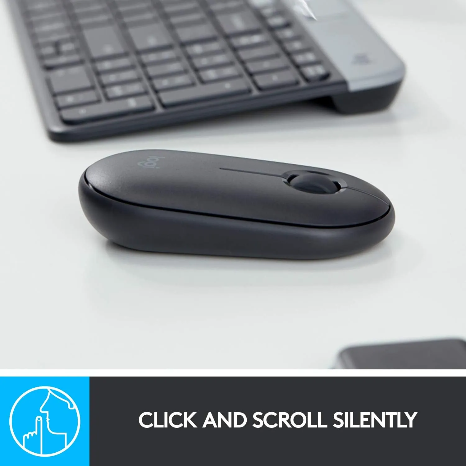 Logitech M350 Pebble Bluetooth Wireless Mouse - Silent