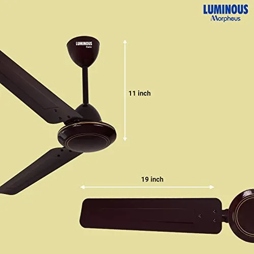 LUMINOUS Morpheus1200MM Star-rated BEE Certified Energy Efficient 52-Watt High Speed Ceiling Fan (Brown)