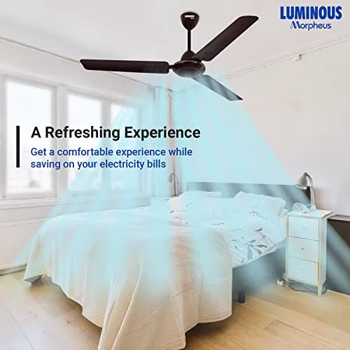 LUMINOUS Morpheus1200MM Star-rated BEE Certified Energy Efficient 52-Watt High Speed Ceiling Fan (Brown)