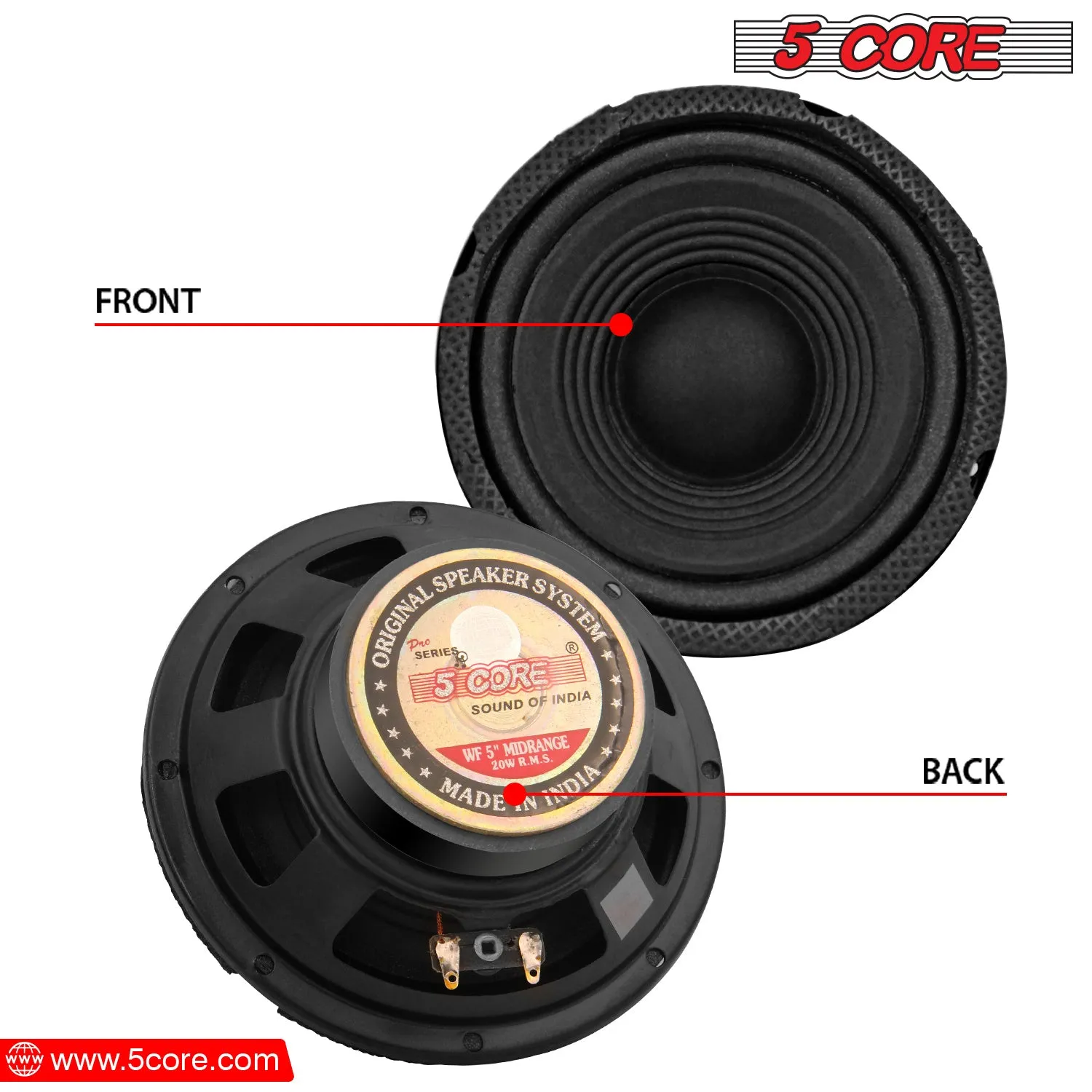 Mid Range Speaker System for Car Black Pro Series 200W Speakers