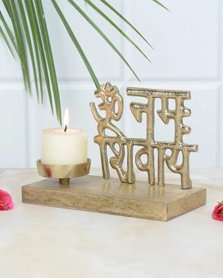 Om Spiritual Festive Candle Holder | 7 x 4 x 5 inches