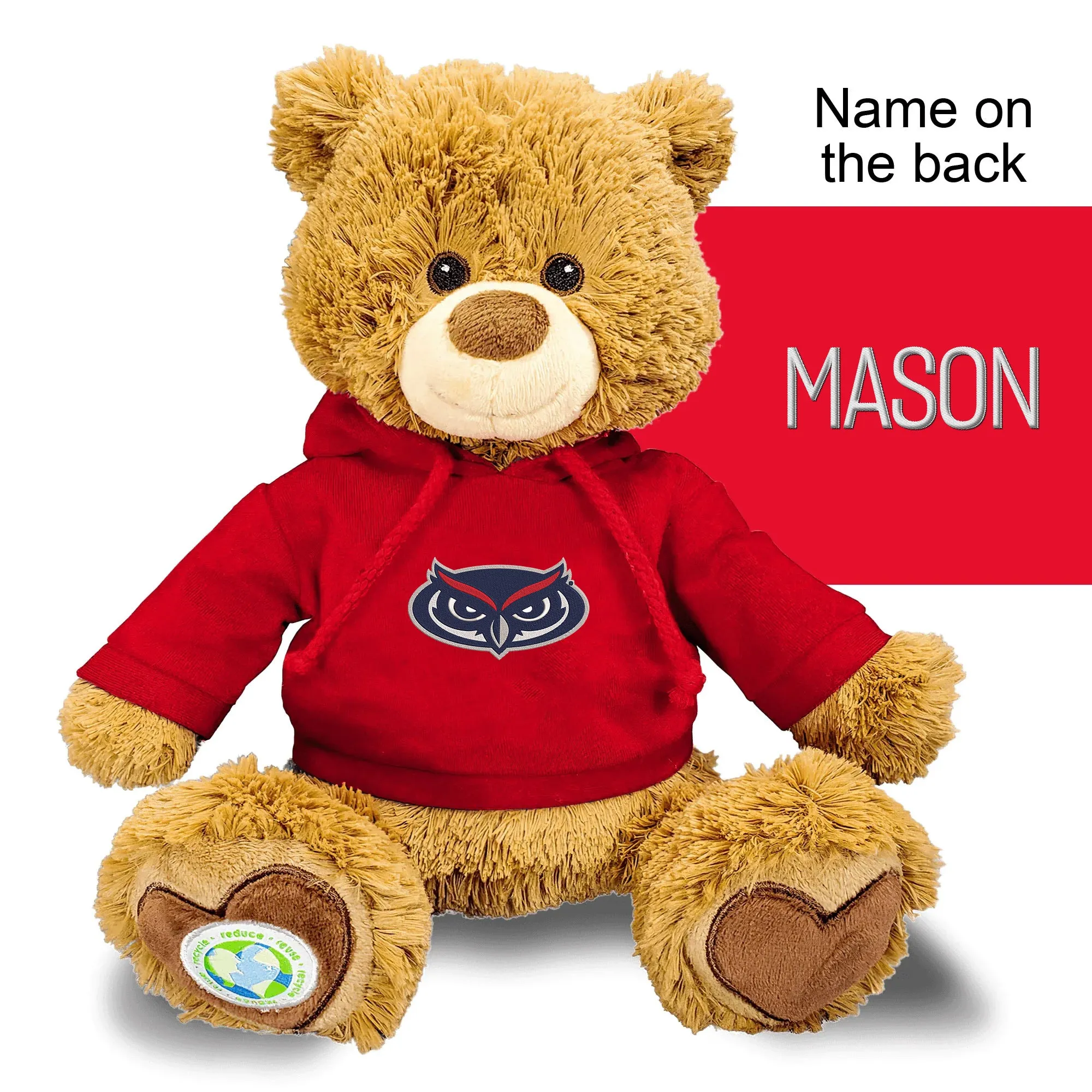 Personalized FAU Owls 10" Plush Bear 2