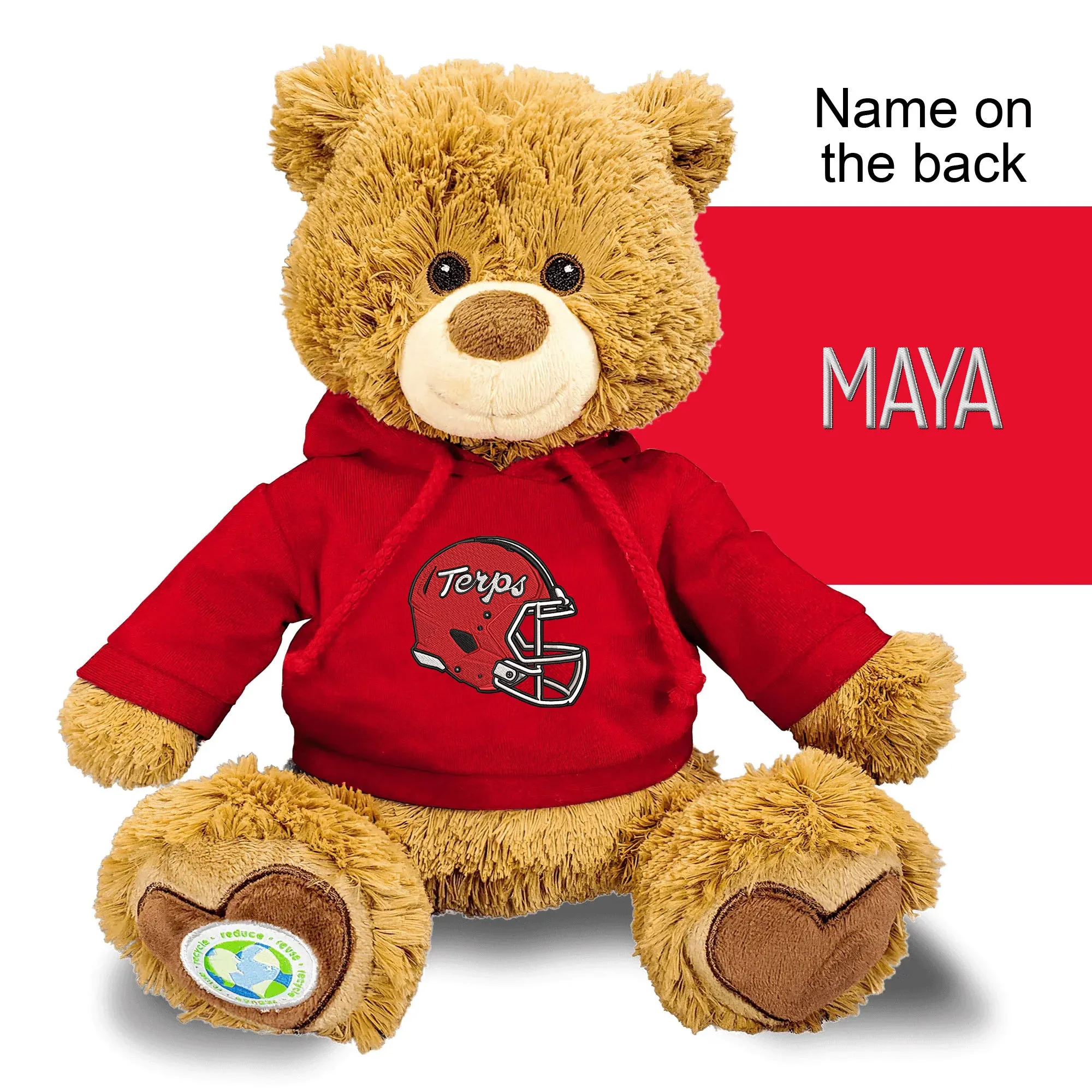 Personalized Maryland Terrapins Helmet 10" Plush Bear 2