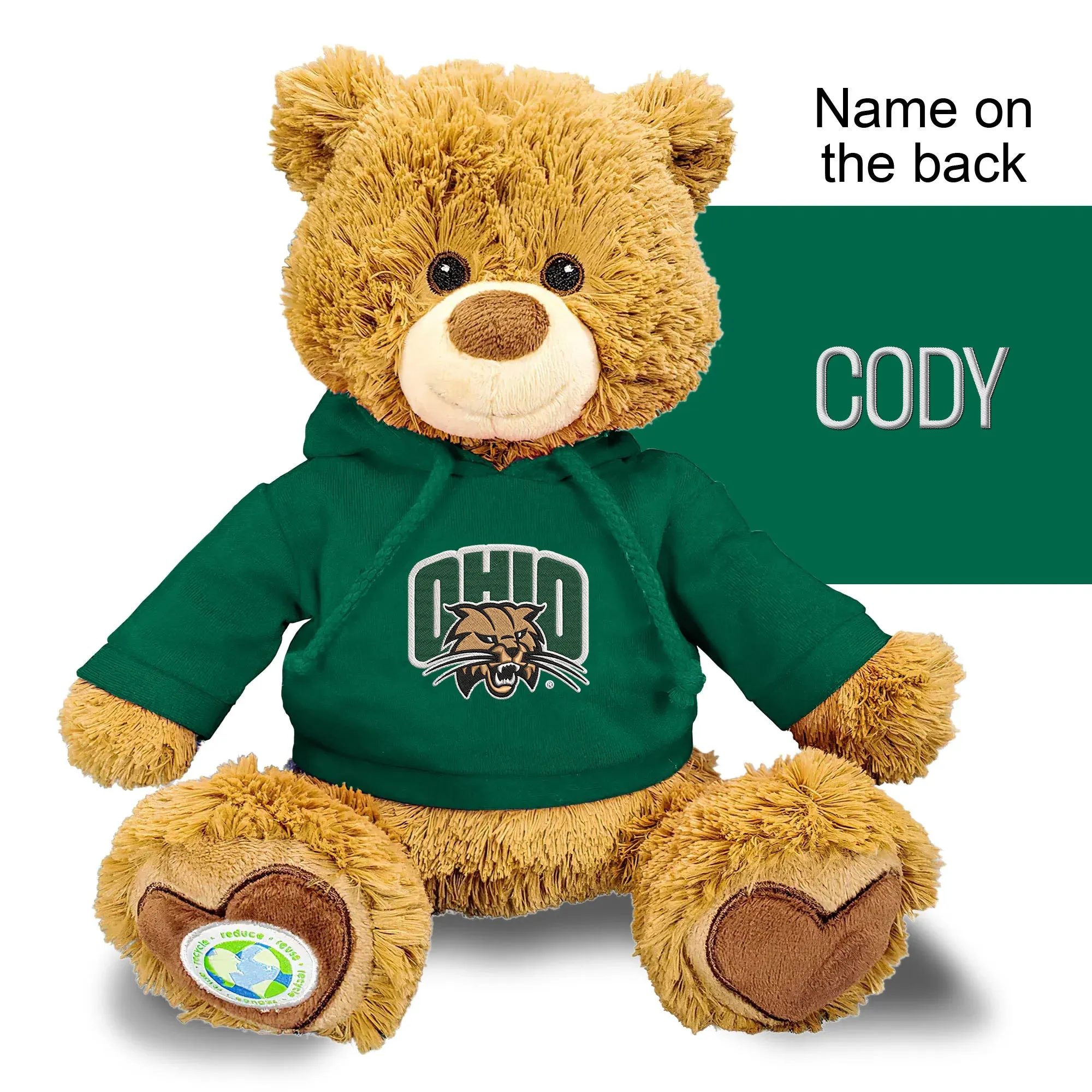 Personalized Ohio Bobcats 10" Plush Bear 2