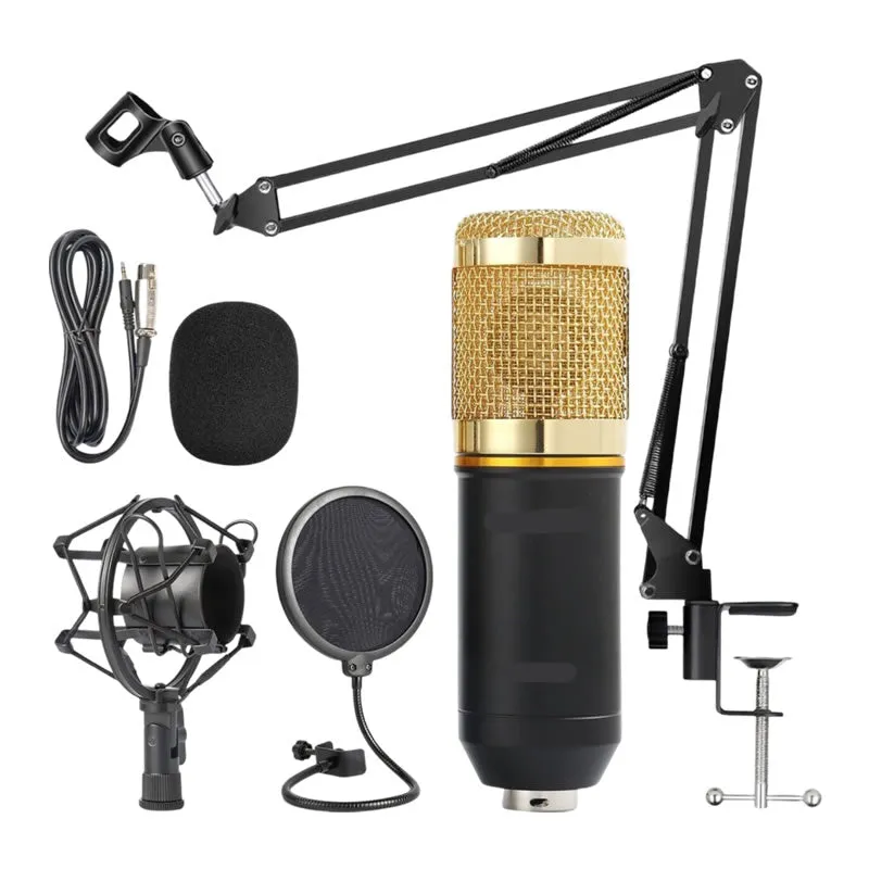 Professional Cardioid Condenser Microphone For Podcast M-800 Gold