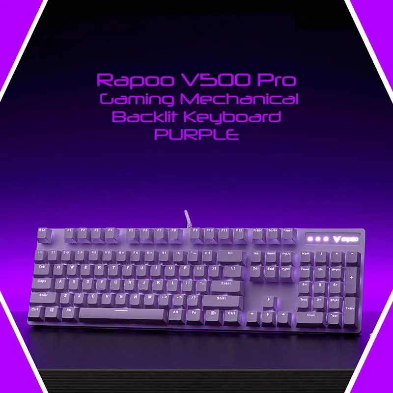 RAPOO V500 PRO MECHANICAL GAMING KEYBOARD PURPLE