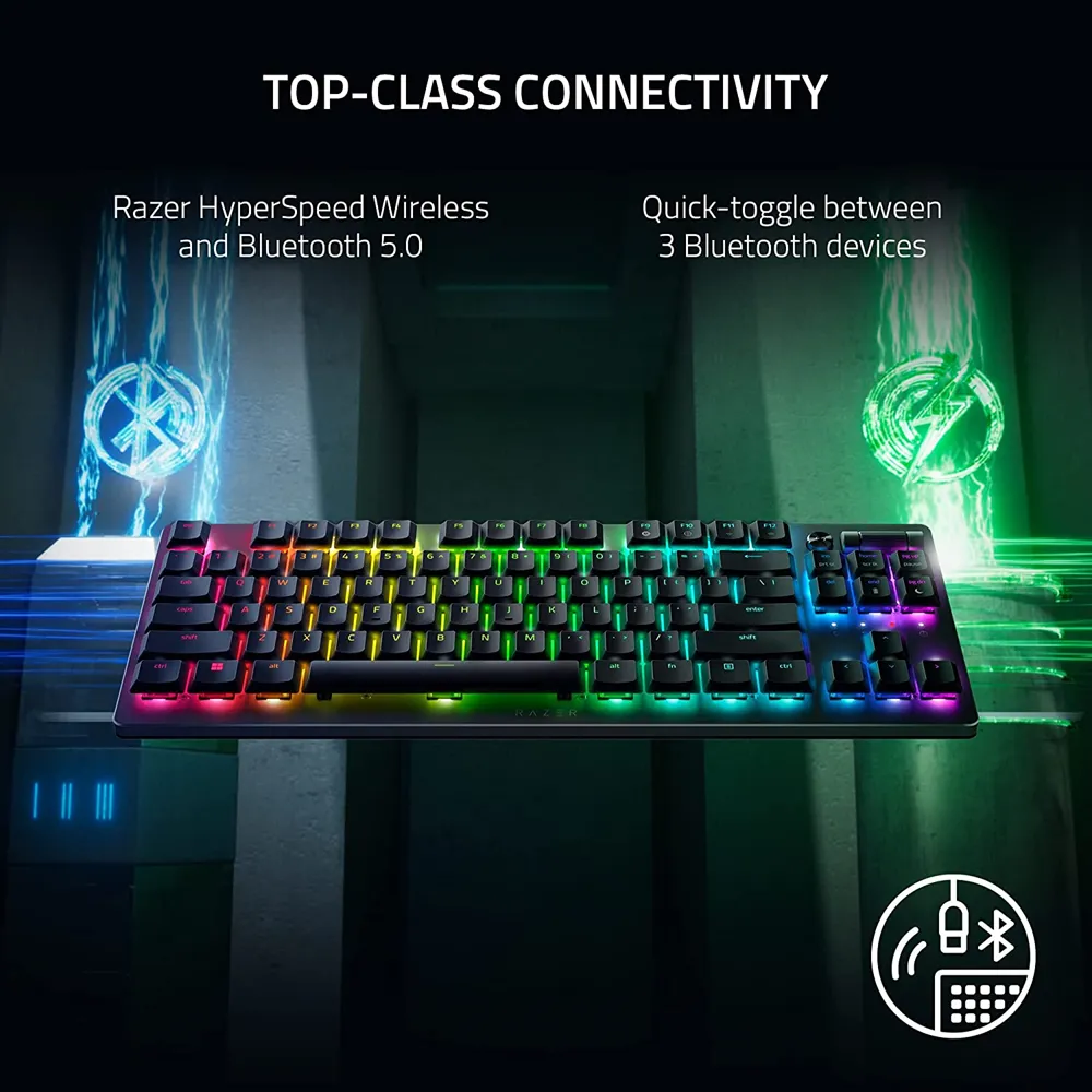 Razer Deathstalker V2 Pro Tenkeyless - Wireless Low Profile Optical Gaming Keyboard (Linear Red Switch)