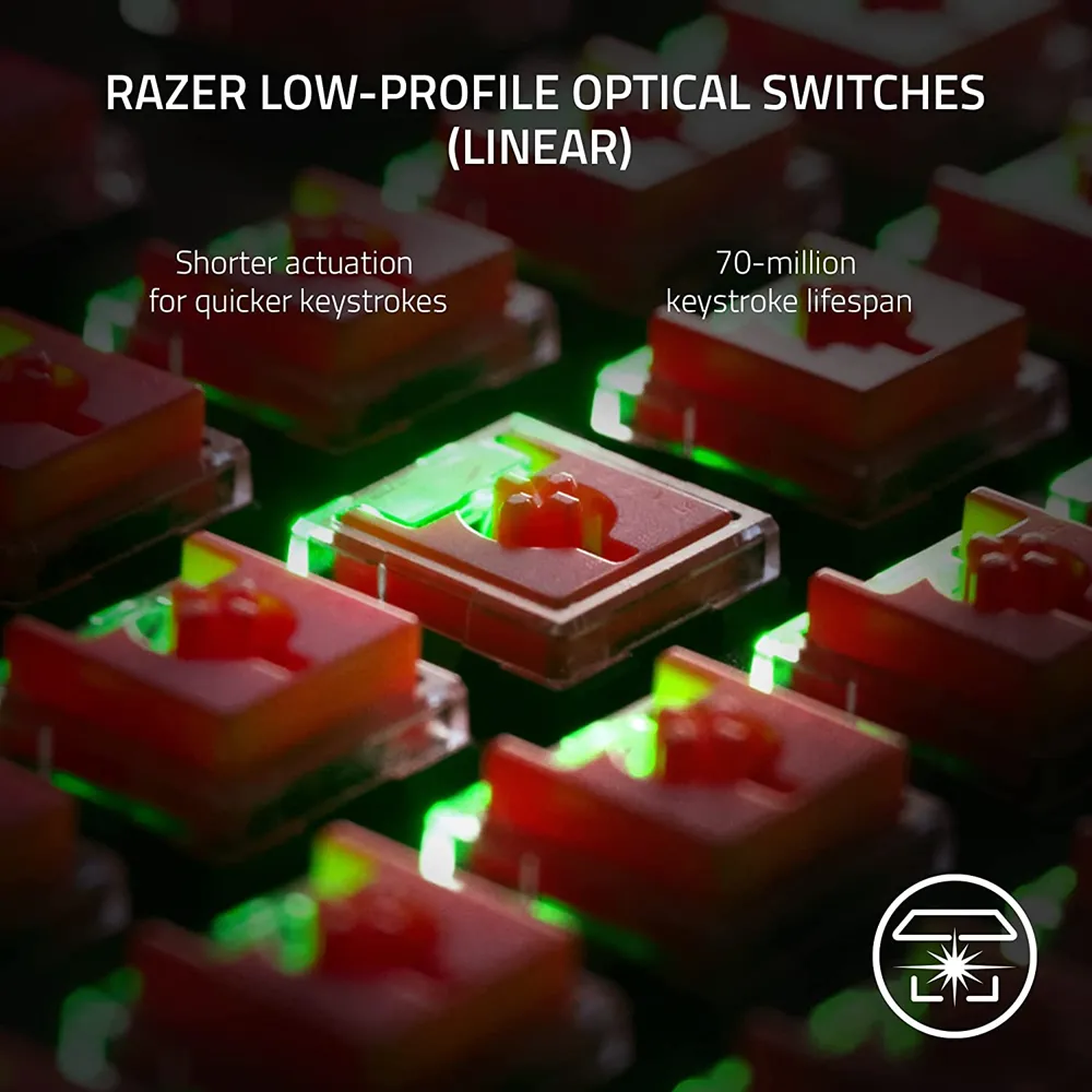 Razer Deathstalker V2 Pro Tenkeyless - Wireless Low Profile Optical Gaming Keyboard (Linear Red Switch)