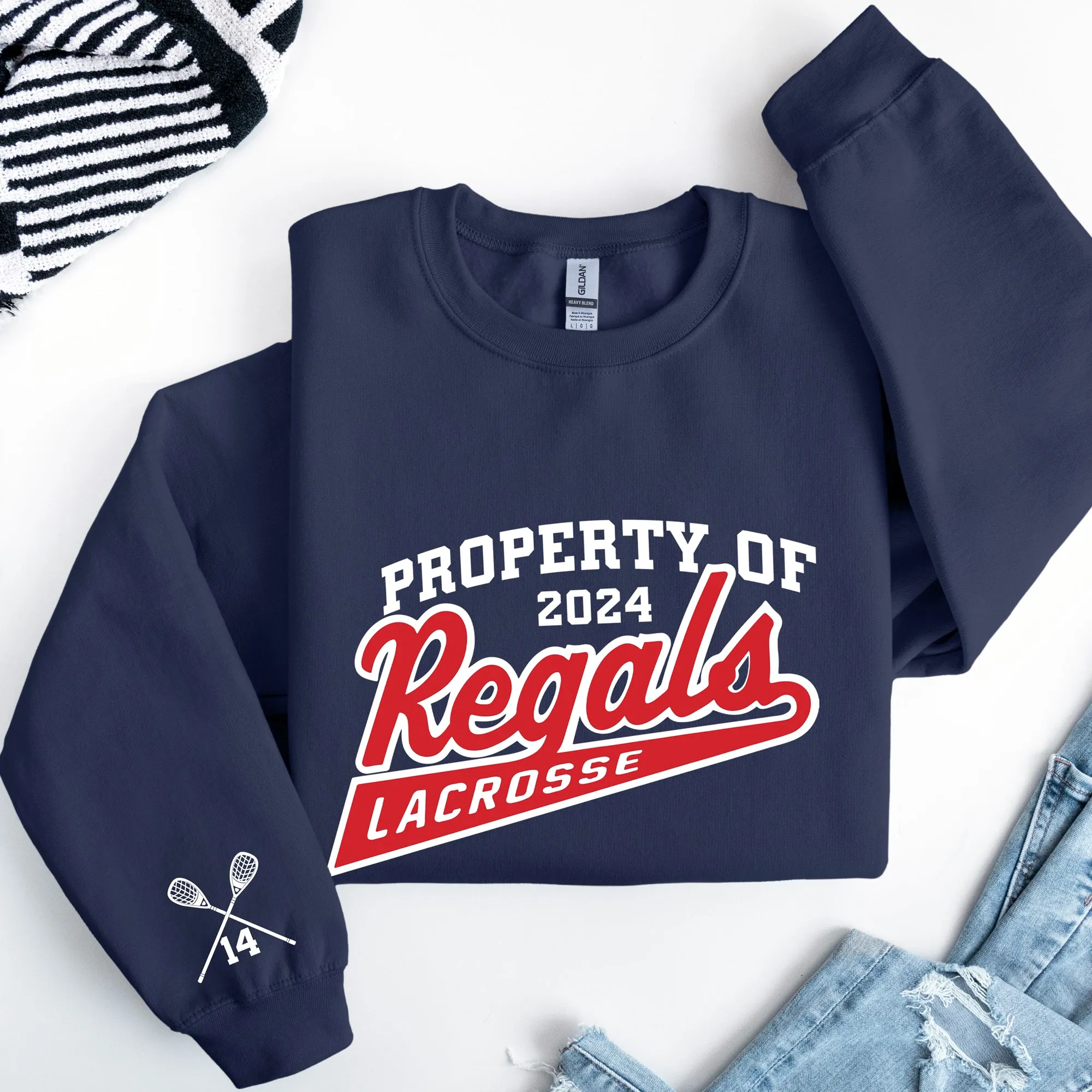 Regals Lacrosse Property of Apparel - Personalized LNSW-204 HOODIE/CREWNECK - Youth and Adult