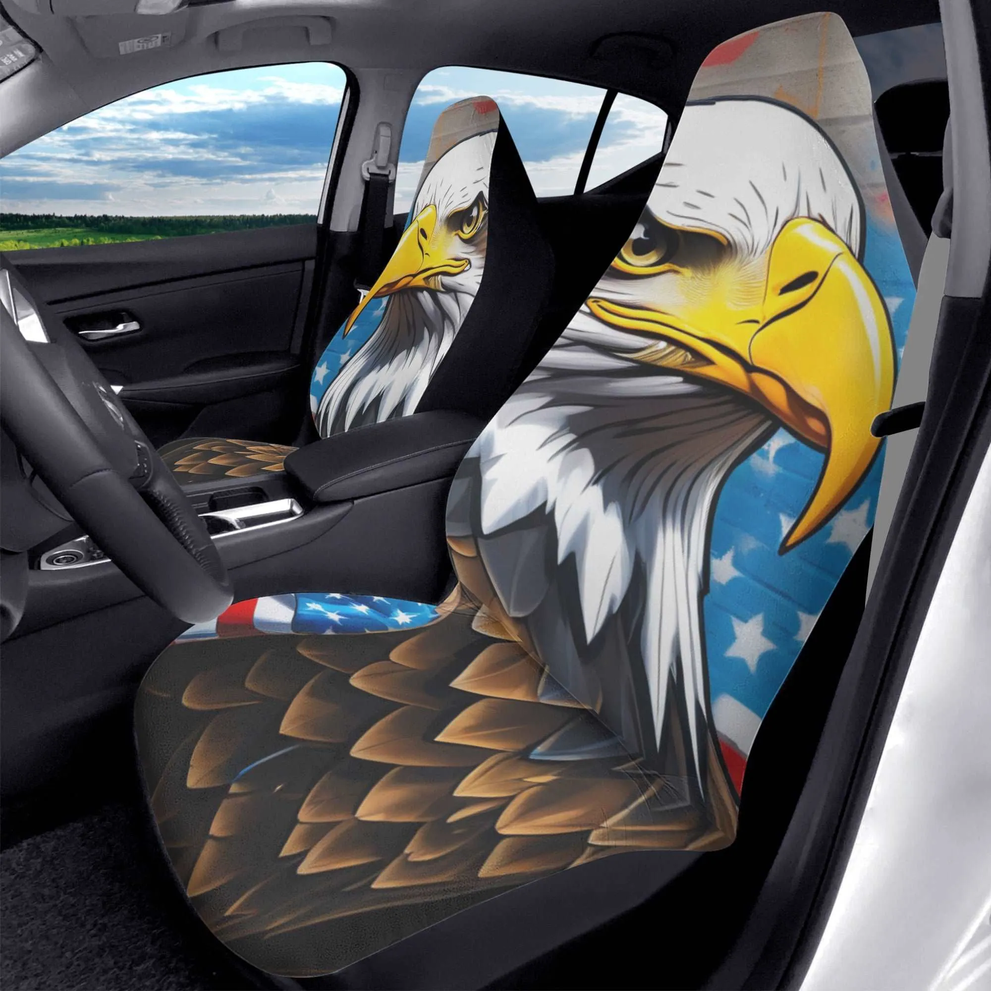 ShitHot Personalized Front Car Seat Covers - American Eagle