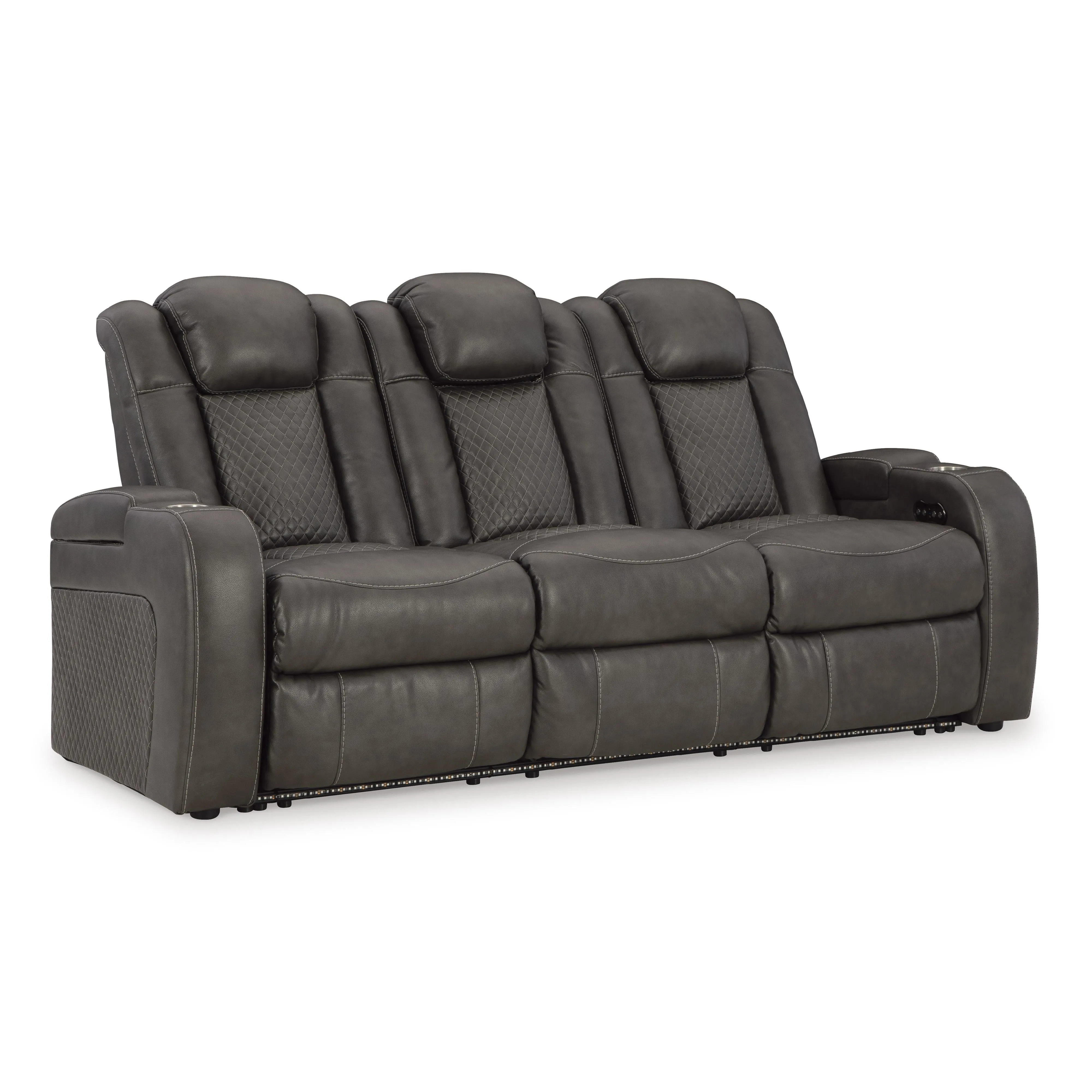 Signature Design by Ashley Fyne-Dyme Power Reclining Leather Look Sofa 3660215