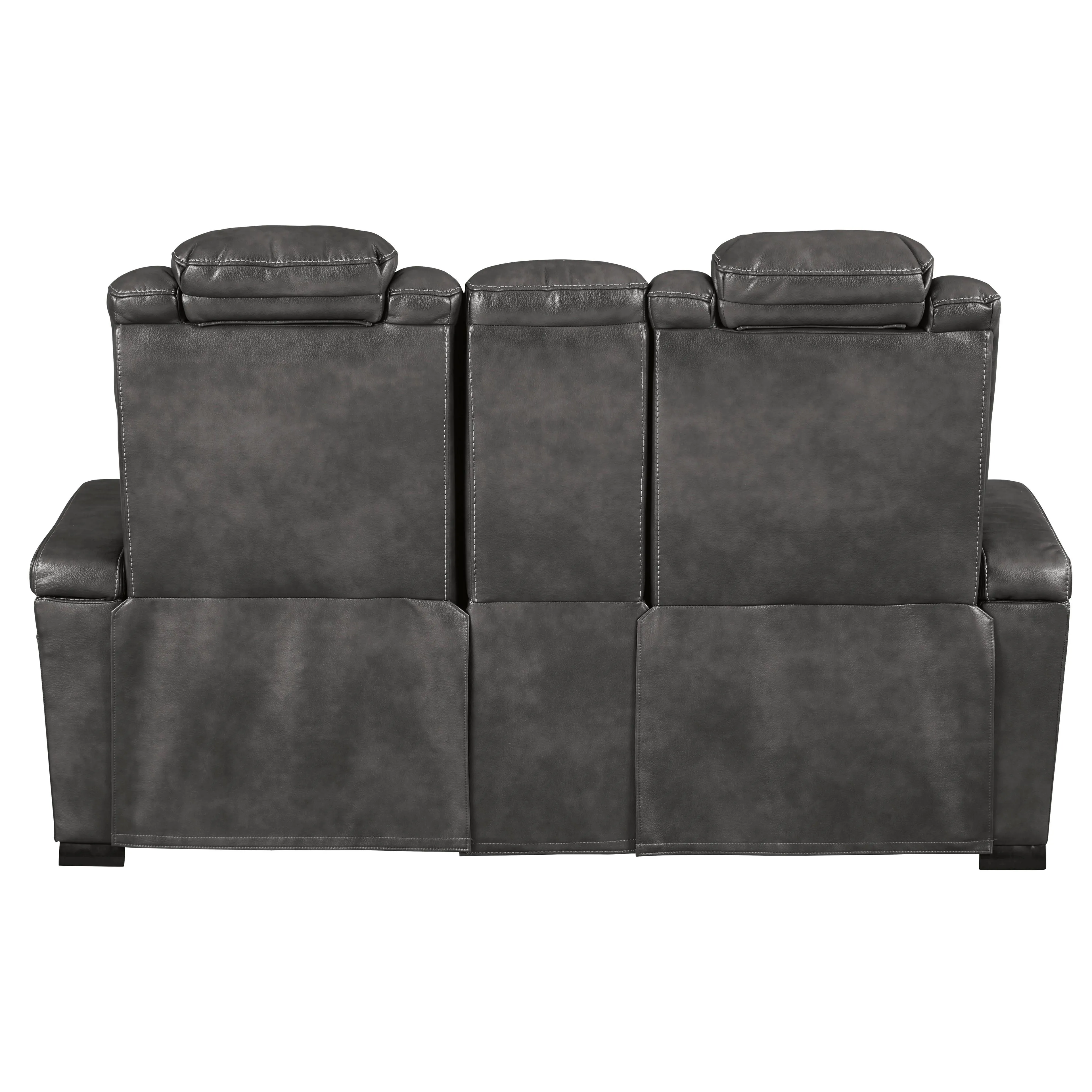 Signature Design by Ashley Turbulance Power Reclining Leather Look Loveseat with Console 8500118C