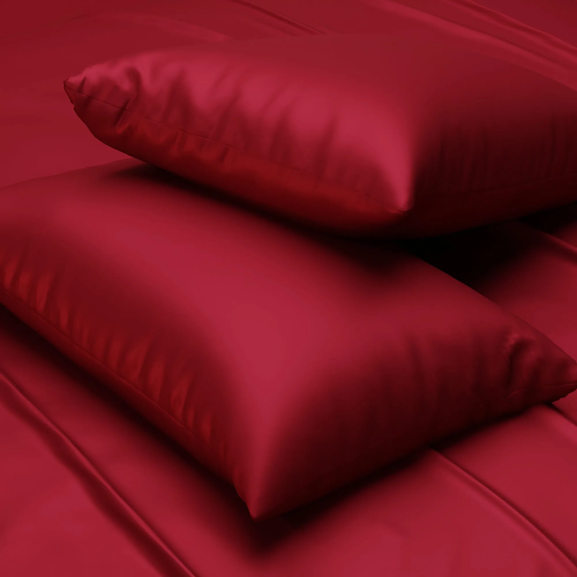 Silk-Like Flirty Red Pillow Covers - Set of 2