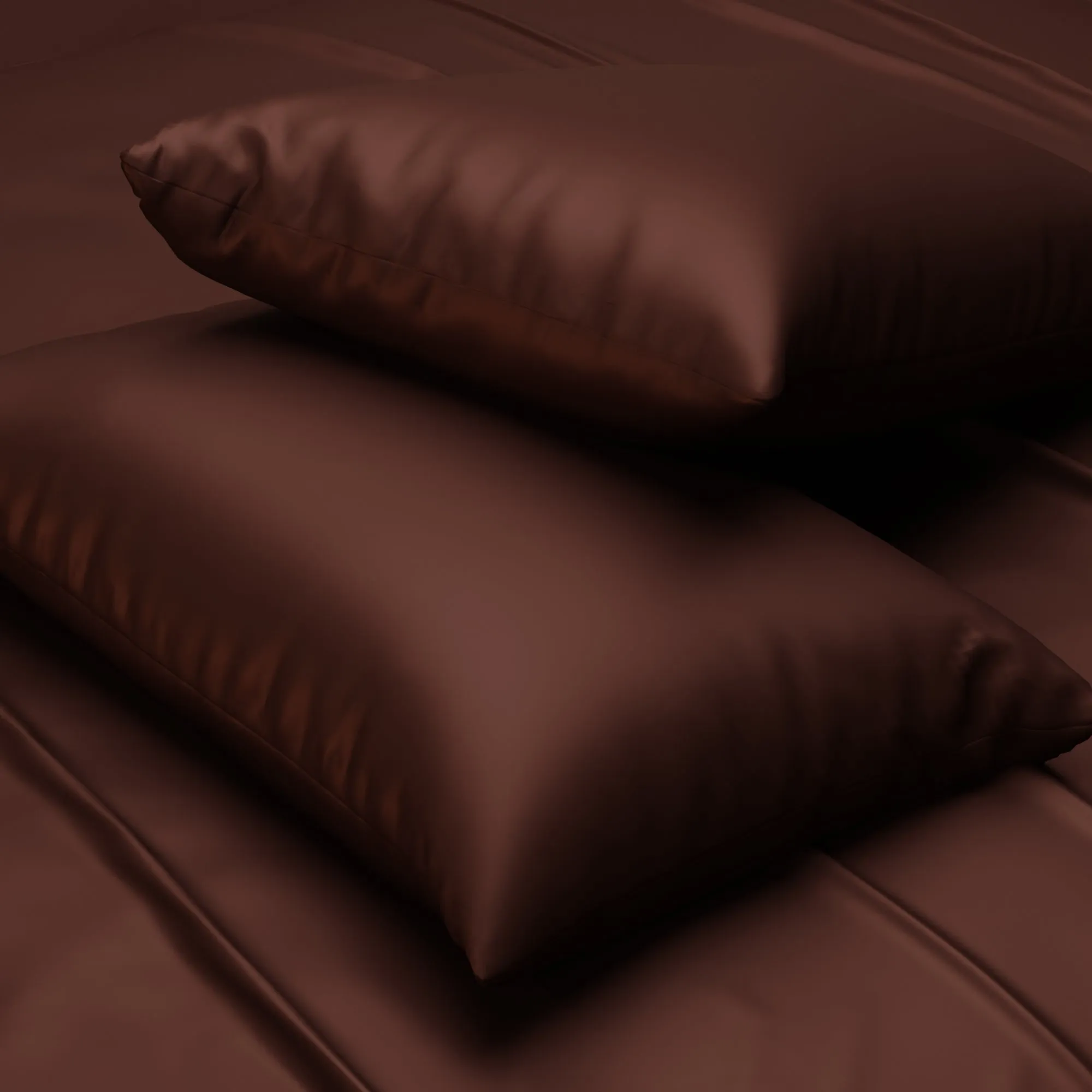 Silk-Like Hot Chocolate Pillow Covers - Set of 2