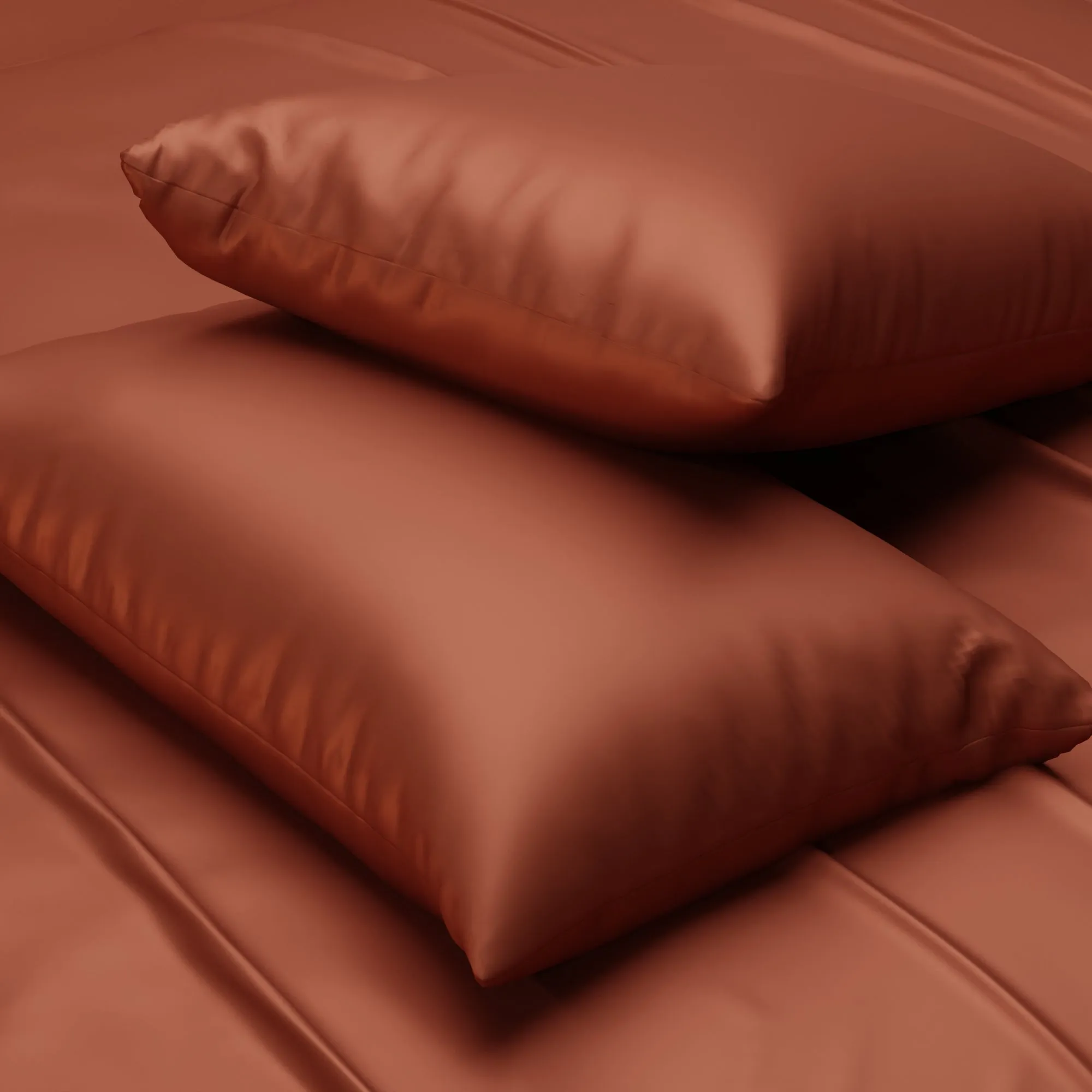 Silk-Like Melted Caramel Pillow Covers - Set of 2