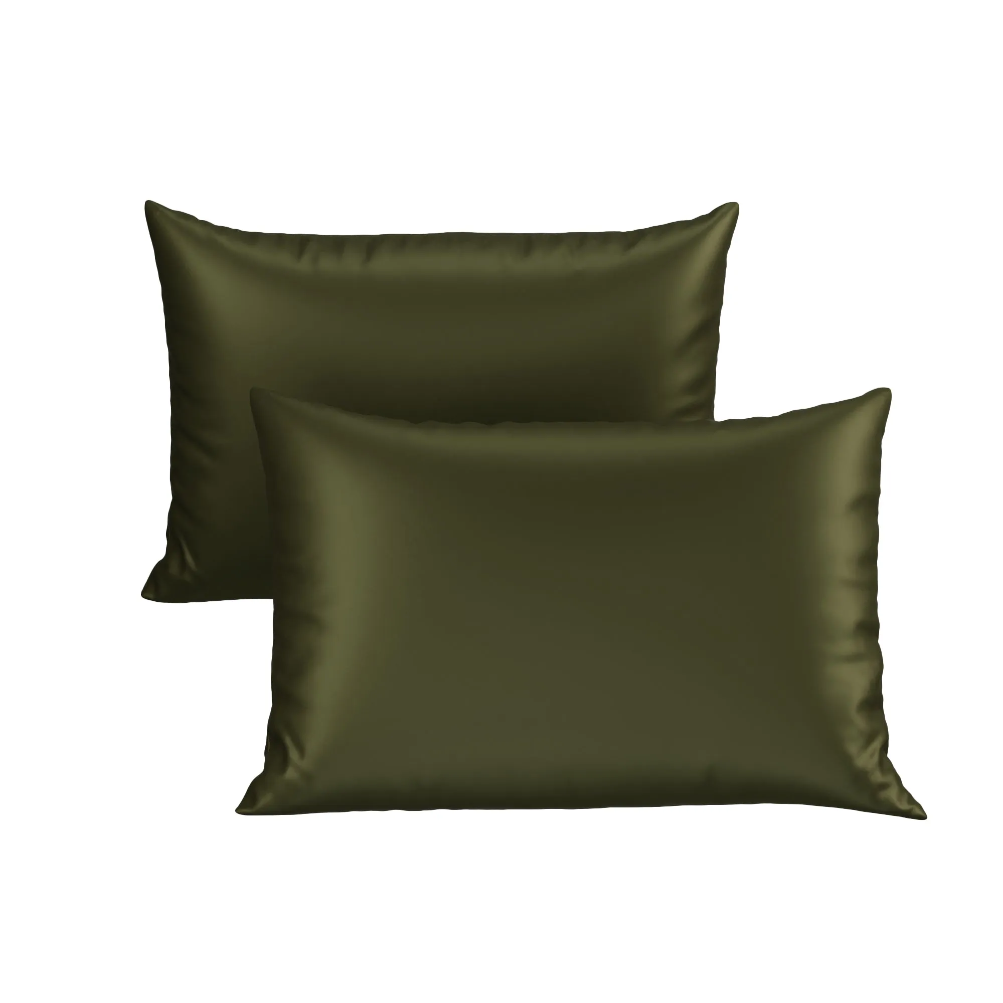 Silk-Like Olive Oasis Pillow Covers - Set of 2